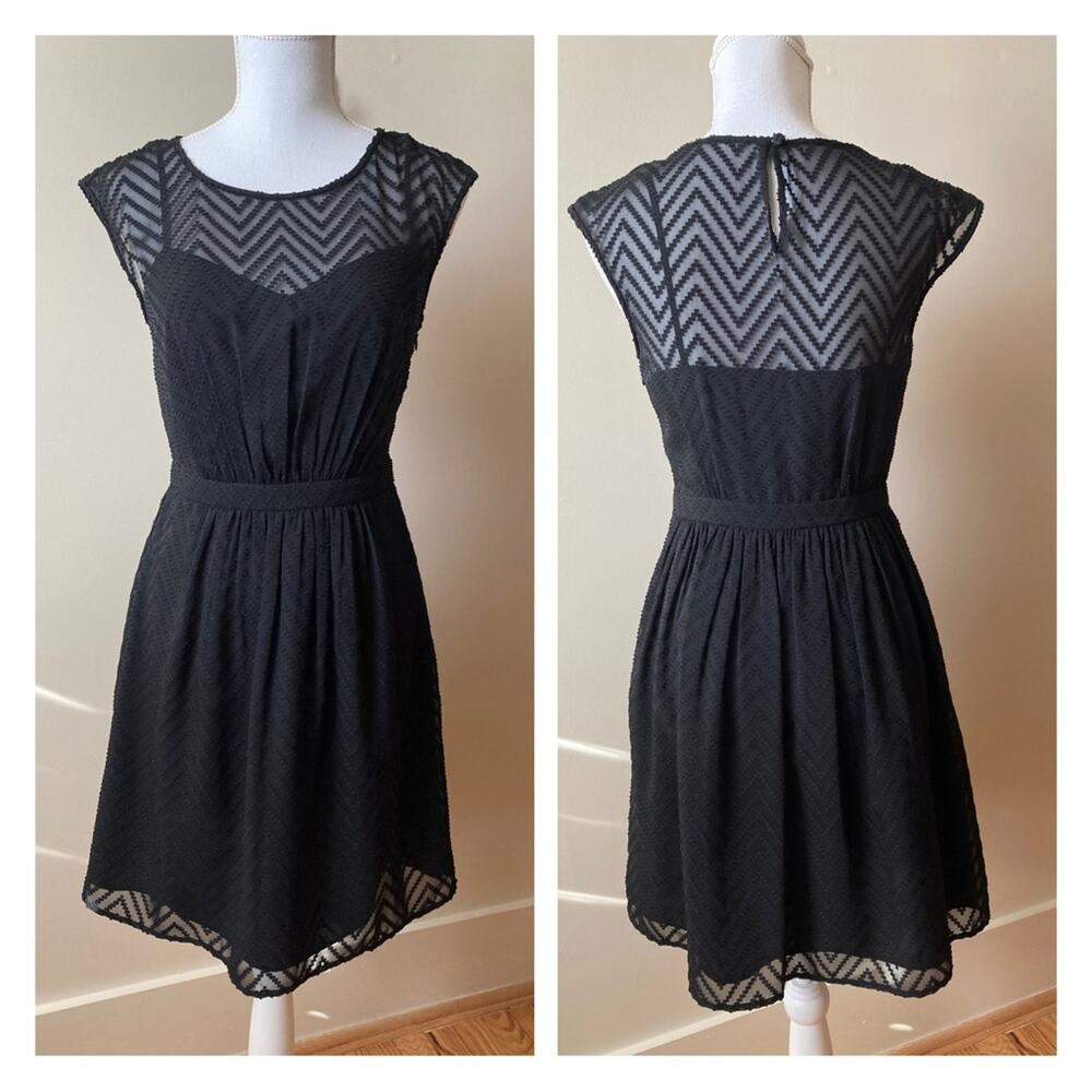 J.Crew Sleeveless Chiffon Dress Black Size 0